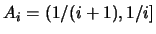 $A_i=(1/(i+1), 1/i]$