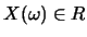 $X(\omega)\in R$