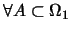 $\forall A\subset \Omega_1$