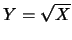 $Y=\sqrt{X}$