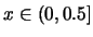 $x\in (0,0.5]$