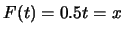 $F(t)=0.5t=x$