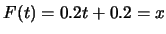 $F(t)=0.2t+0.2=x$