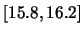 $[15.8,16.2]$