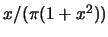 $x/(\pi(1+x^2))$