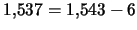 $1,\!537=1,\!543-6$