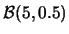 $\mathcal{B}(5,0.5)$