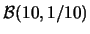 $\mathcal{B}(10,1/10)$