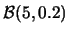 $\mathcal{B}(5,0.2)$