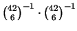 ${{42}\choose{6}}^{-1}\cdot{{42}\choose{6}}^{-1}$