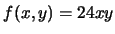 $f(x,y)=24xy$