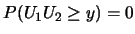 $P(U_1 U_2\geq y)=0$