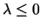 $\lambda\leq 0$