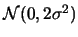 ${\cal
N}(0, 2\sigma^2)$