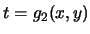 $t=g_2(x,y)$