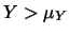 $Y>\mu_Y$
