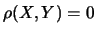 $\rho(X,Y)=0$