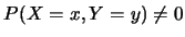 $P(X\linebreak =x, Y=y)\neq 0$