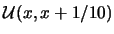 ${\cal U}(x,x+1/10)$