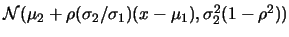 ${\cal
N}(\mu_2+\rho(\sigma_2/\sigma_1)(x-\mu_1),\sigma_2^2(1-\rho^2))$