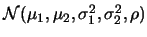 ${\cal
N}(\mu_1,\mu_2,\sigma^2_1,\sigma^2_2,\rho)$