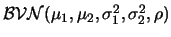 $\mathcal{BVN}(\mu_1,\mu_2,\sigma_1^2,\sigma_2^2,\rho)$