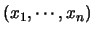 $(x_1,\cdots,x_n)$