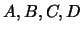 $A,B,C,D$