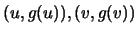 $(u,g(u)),(v,g(v))$