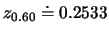 $z_{0.60}\doteq 0.2533$