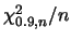 $\chi_{0.9,n}^2/n$