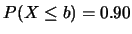 $P(X\leq b)=0.90$