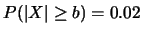 $P(\vert X\vert\geq b)=0.02$