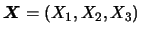 $\mbox{\mathversion{bold}{$X$}}=(X_1,X_2,X_3)$