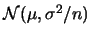 ${\cal N}(\mu,
\sigma^2/n)$