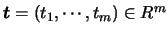 $\mbox{\boldmath {$t$}}=(t_1,\cdots,t_m) \in R^{m}$