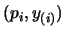 $(p_i, y_{(i)})$