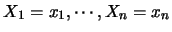 $X_1=x_1,
\cdots, X_n=x_n$