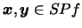 $\mbox{\mathversion{bold}{$x$}},\mbox{\mathversion{bold}{$y$}}\in
SPf$