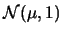 $\mathcal{N}(\mu,1)$