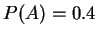 $P(A)=0.4$