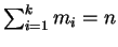 $\sum_{i=1}^{r}              
m_i=n$